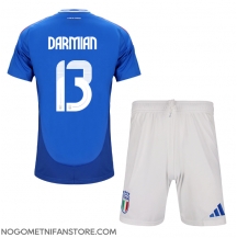 Otroški Italija Matteo Darmian #13 Replika nogometni dresi kompleti Domači EP 2024 Kratek Rokav (+ hlače)