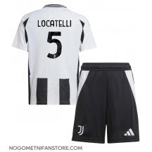 Otroški Juventus Manuel Locatelli #5 Replika nogometni dresi kompleti Domači 2024-25 Kratek Rokav (+ hlače)