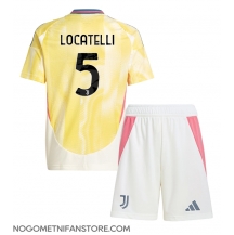 Otroški Juventus Manuel Locatelli #5 Replika nogometni dresi kompleti Gostujoči 2024-25 Kratek Rokav (+ hlače)