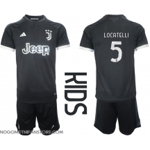 Otroški Juventus Manuel Locatelli #5 Replika nogometni dresi kompleti Tretji 2023-24 Kratek Rokav (+ hlače)