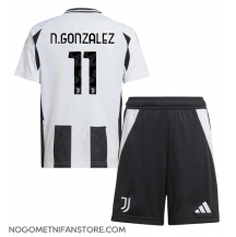 Otroški Juventus Nicolas Gonzalez #11 Replika nogometni dresi kompleti Domači 2024-25 Kratek Rokav (+ hlače)