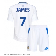 Otroški Leeds United Daniel James #7 Replika nogometni dresi kompleti Domači 2024-25 Kratek Rokav (+ hlače)