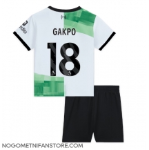 Otroški Liverpool Cody Gakpo #18 Replika nogometni dresi kompleti Gostujoči 2023-24 Kratek Rokav (+ hlače)