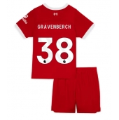 Otroški Liverpool Ryan Gravenberch #38 Replika nogometni dresi kompleti Domači 2023-24 Kratek Rokav (+ hlače)