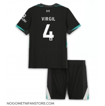 Otroški Liverpool Virgil van Dijk #4 Replika nogometni dresi kompleti Gostujoči 2024-25 Kratek Rokav (+ hlače)