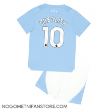 Otroški Manchester City Jack Grealish #10 Replika nogometni dresi kompleti Domači 2023-24 Kratek Rokav (+ hlače)