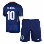 Otroški Nizozemska Memphis Depay #10 Replika nogometni dresi kompleti Gostujoči EP 2024 Kratek Rokav (+ hlače)