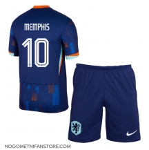 Otroški Nizozemska Memphis Depay #10 Replika nogometni dresi kompleti Gostujoči EP 2024 Kratek Rokav (+ hlače)