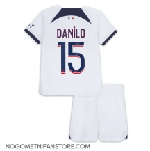 Otroški Paris Saint-Germain Danilo Pereira #15 Replika nogometni dresi kompleti Gostujoči 2023-24 Kratek Rokav (+ hlače)