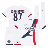 Otroški Paris Saint-Germain Joao Neves #87 Replika nogometni dresi kompleti Gostujoči 2024-25 Kratek Rokav (+ hlače)