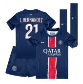 Otroški Paris Saint-Germain Lucas Hernandez #21 Replika nogometni dresi kompleti Domači 2024-25 Kratek Rokav (+ hlače)