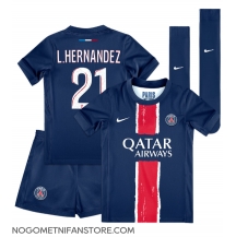 Otroški Paris Saint-Germain Lucas Hernandez #21 Replika nogometni dresi kompleti Domači 2024-25 Kratek Rokav (+ hlače)