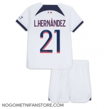 Otroški Paris Saint-Germain Lucas Hernandez #21 Replika nogometni dresi kompleti Gostujoči 2023-24 Kratek Rokav (+ hlače)