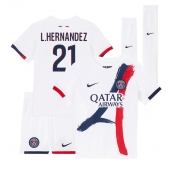 Otroški Paris Saint-Germain Lucas Hernandez #21 Replika nogometni dresi kompleti Gostujoči 2024-25 Kratek Rokav (+ hlače)