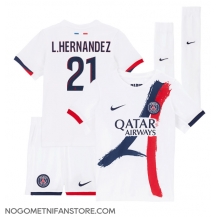 Otroški Paris Saint-Germain Lucas Hernandez #21 Replika nogometni dresi kompleti Gostujoči 2024-25 Kratek Rokav (+ hlače)