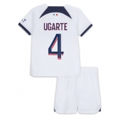 Otroški Paris Saint-Germain Manuel Ugarte #4 Replika nogometni dresi kompleti Gostujoči 2023-24 Kratek Rokav (+ hlače)