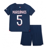 Otroški Paris Saint-Germain Marquinhos #5 Replika nogometni dresi kompleti Domači 2023-24 Kratek Rokav (+ hlače)