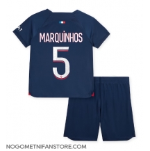 Otroški Paris Saint-Germain Marquinhos #5 Replika nogometni dresi kompleti Domači 2023-24 Kratek Rokav (+ hlače)