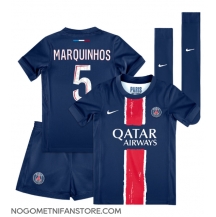 Otroški Paris Saint-Germain Marquinhos #5 Replika nogometni dresi kompleti Domači 2024-25 Kratek Rokav (+ hlače)