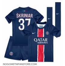 Otroški Paris Saint-Germain Milan Skriniar #37 Replika nogometni dresi kompleti Domači 2024-25 Kratek Rokav (+ hlače)