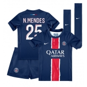 Otroški Paris Saint-Germain Nuno Mendes #25 Replika nogometni dresi kompleti Domači 2024-25 Kratek Rokav (+ hlače)