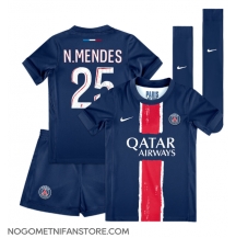 Otroški Paris Saint-Germain Nuno Mendes #25 Replika nogometni dresi kompleti Domači 2024-25 Kratek Rokav (+ hlače)