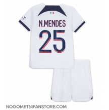 Otroški Paris Saint-Germain Nuno Mendes #25 Replika nogometni dresi kompleti Gostujoči 2023-24 Kratek Rokav (+ hlače)