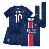 Otroški Paris Saint-Germain Ousmane Dembele #10 Replika nogometni dresi kompleti Domači 2024-25 Kratek Rokav (+ hlače)