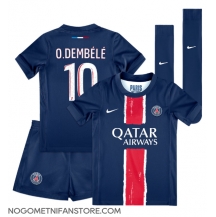 Otroški Paris Saint-Germain Ousmane Dembele #10 Replika nogometni dresi kompleti Domači 2024-25 Kratek Rokav (+ hlače)