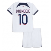 Otroški Paris Saint-Germain Ousmane Dembele #10 Replika nogometni dresi kompleti Gostujoči 2023-24 Kratek Rokav (+ hlače)