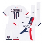 Otroški Paris Saint-Germain Ousmane Dembele #10 Replika nogometni dresi kompleti Gostujoči 2024-25 Kratek Rokav (+ hlače)