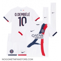 Otroški Paris Saint-Germain Ousmane Dembele #10 Replika nogometni dresi kompleti Gostujoči 2024-25 Kratek Rokav (+ hlače)