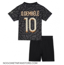 Otroški Paris Saint-Germain Ousmane Dembele #10 Replika nogometni dresi kompleti Tretji 2023-24 Kratek Rokav (+ hlače)