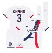 Otroški Paris Saint-Germain Presnel Kimpembe #3 Replika nogometni dresi kompleti Gostujoči 2024-25 Kratek Rokav (+ hlače)