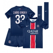 Otroški Paris Saint-Germain Warren Zaire-Emery #33 Replika nogometni dresi kompleti Domači 2024-25 Kratek Rokav (+ hlače)