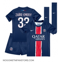 Otroški Paris Saint-Germain Warren Zaire-Emery #33 Replika nogometni dresi kompleti Domači 2024-25 Kratek Rokav (+ hlače)