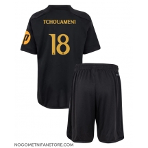 Otroški Real Madrid Aurelien Tchouameni #18 Replika nogometni dresi kompleti Tretji 2023-24 Kratek Rokav (+ hlače)