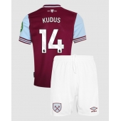 Otroški West Ham United Mohammed Kudus #14 Replika nogometni dresi kompleti Domači 2024-25 Kratek Rokav (+ hlače)