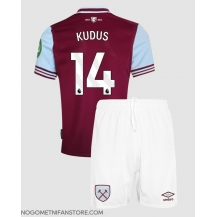 Otroški West Ham United Mohammed Kudus #14 Replika nogometni dresi kompleti Domači 2024-25 Kratek Rokav (+ hlače)