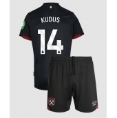 Otroški West Ham United Mohammed Kudus #14 Replika nogometni dresi kompleti Gostujoči 2024-25 Kratek Rokav (+ hlače)