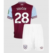 Otroški West Ham United Tomas Soucek #28 Replika nogometni dresi kompleti Domači 2024-25 Kratek Rokav (+ hlače)