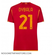 Ženski AS Roma Paulo Dybala #21 Replika nogometni dresi Domači 2023-24 Kratek Rokav