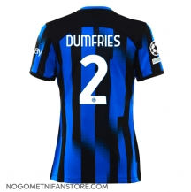 Ženski Inter Milan Denzel Dumfries #2 Replika nogometni dresi Domači 2023-24 Kratek Rokav