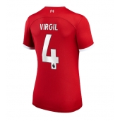 Ženski Liverpool Virgil van Dijk #4 Replika nogometni dresi Domači 2023-24 Kratek Rokav