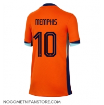 Ženski Nizozemska Memphis Depay #10 Replika nogometni dresi Domači EP 2024 Kratek Rokav